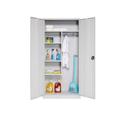 Three Point Locking Large Compartments Storage Cabinet Metal Cleaning Cabinet Broom Storage Cabinet Lemari Alat Kebersihan