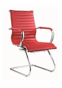 Red Popular Durable PU Metal Synthetic Leather Fixed Visitor Chair