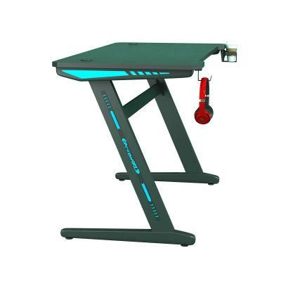 Elites RGB Light Long PC Gaming Desk E-Sports Table with Headphone Hook Cup Holder
