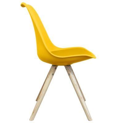 Interior Home Furniture Dining Room Tulip Chairs with Natural Wood Leg and PP Seat Plastic Dining Chairs