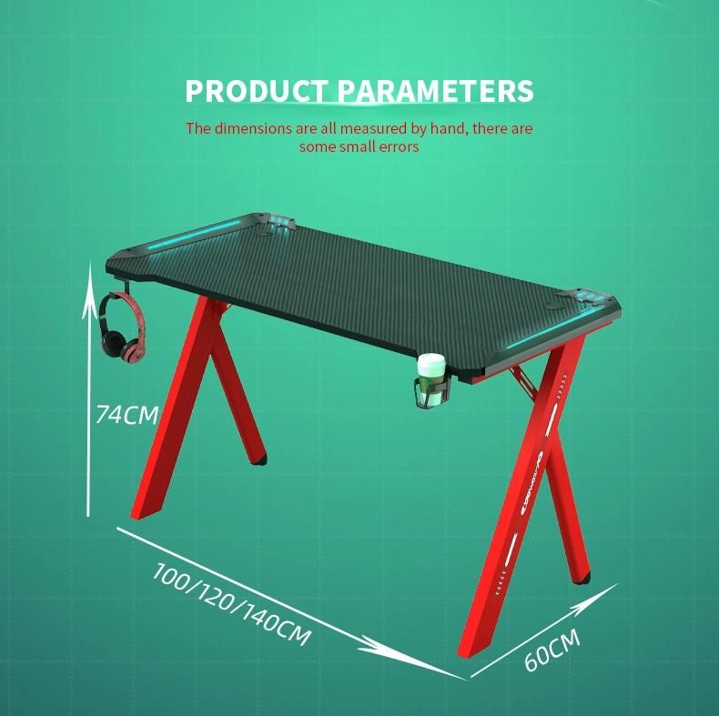 Elites Factory Directly Black Red Modern E-Sports Table PC Gaming Desk