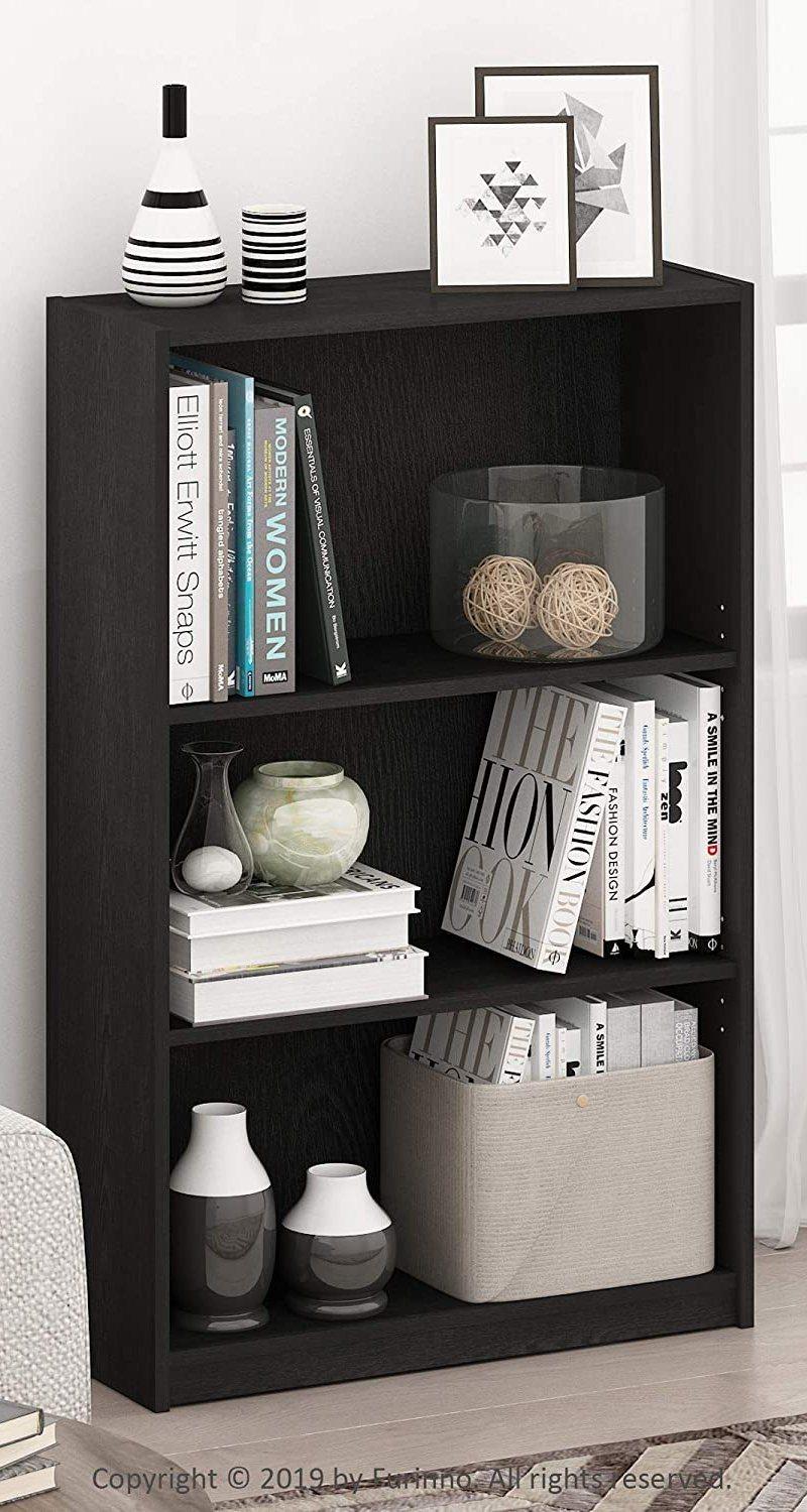 Modern 3-Tiers Wooden Home Office Bookshelf