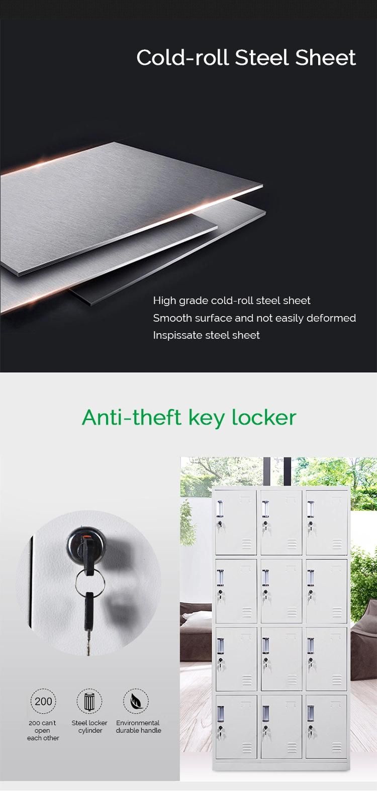Several Doors Metal Locker Documents and Clothes Cabinet