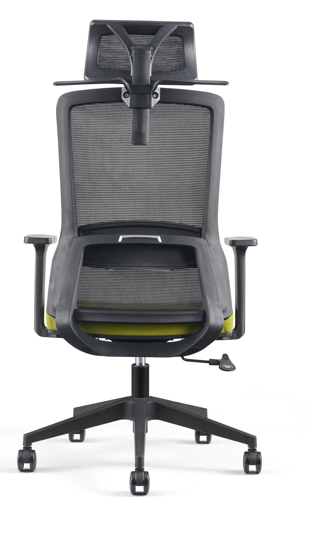 Exquisite Gray New Material and Fiber Frame Mesh Chairs with Adjustable Armrest Office Chairs 