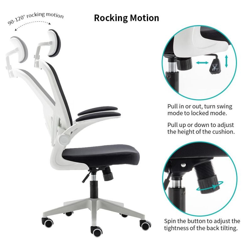 New Commercial China Office Visitor Chairs America Warehouse in Stock Swivel Adjust Height Home Office with Headrest