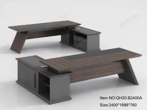 Modern L Shape Metal Leg Melamine Wooden Executive Office Table (M-T1803)