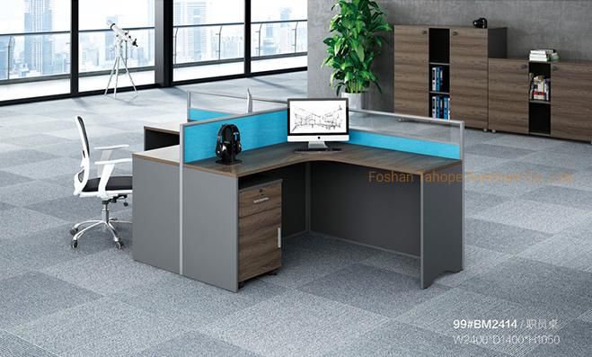 2021 Office Cubicles Furniture Melamine Modern Two Person Computer Table Staff Workstation