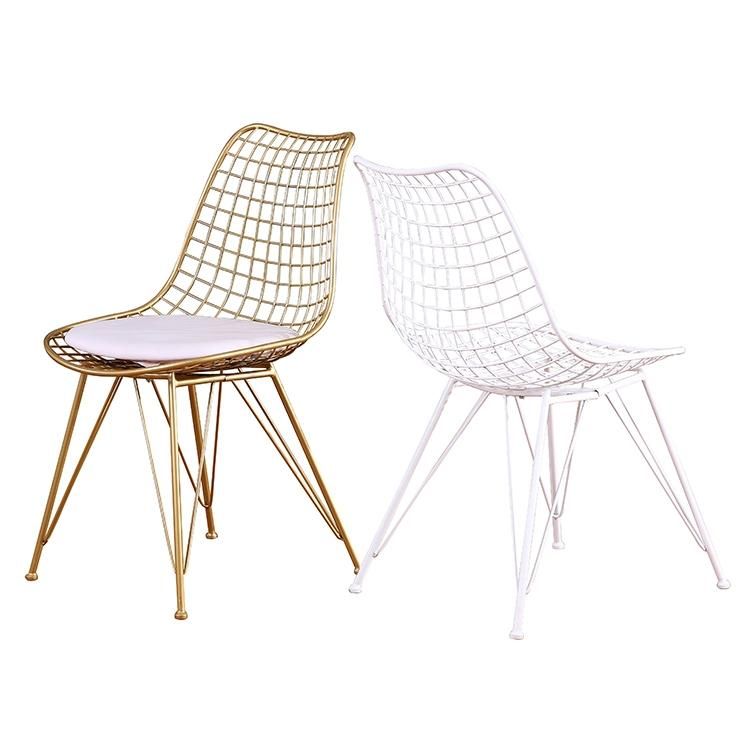 Metal Gold Dining Steel Mesh Iron Black Modern Rose White Plastic Copper Dine Frame Luci Outdoor Wire Chair