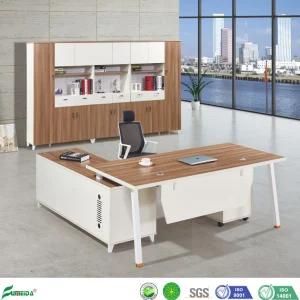 Simple Wooden Table and Chair High Quality Managers Ergonomic Desk with High Quality Metal Leg (AB16306-1800)