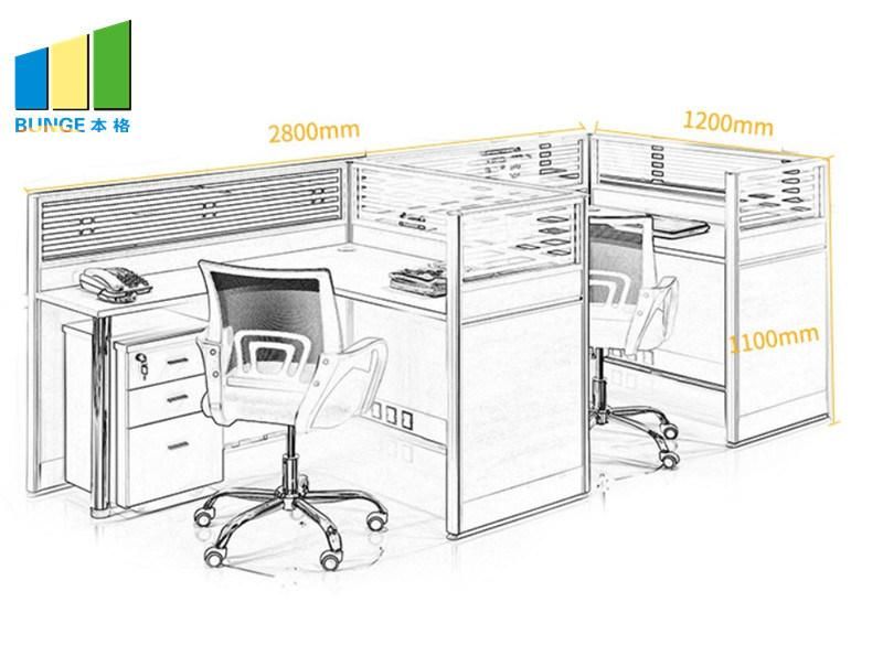 Modern Office Table Tops Office Wood Furniture 4 Person Workstations