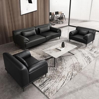 Italian Office Furniture Modular Sofas Leather Simple Design Commercial Business Office Sofa Sets