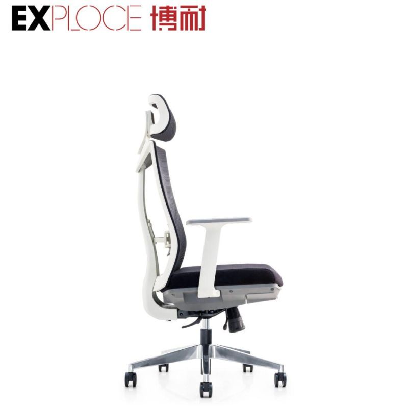 Waist Support Worker Computer Mesh Chair with Footrest Office Furniture