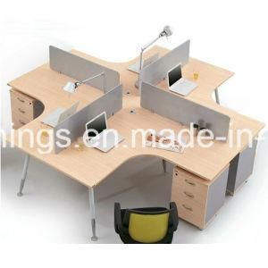Cross Maple Top Painting Leg Office Workstation with Pedestal