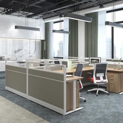 Office Cubicle Curved Work Station Desk High Quality 4 Person Workstation