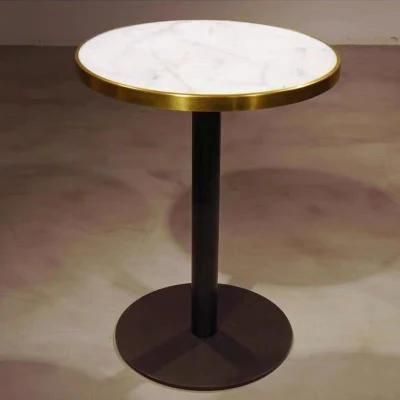 Modern Design Stainless Steel Frame Base Round Marble Tea Coffee Center Side Table