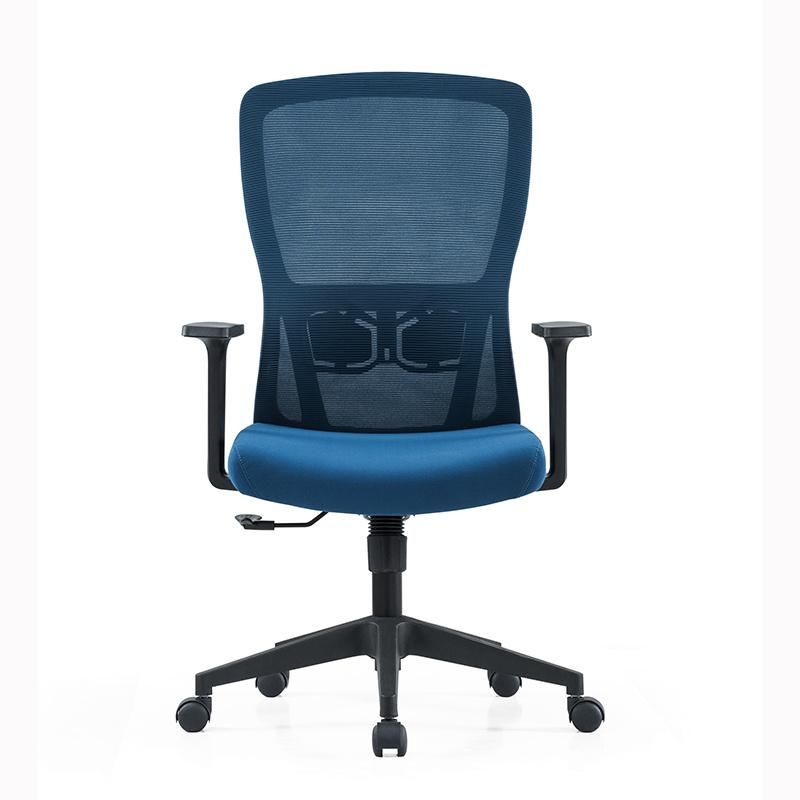 Blue MID Back Injection Molded Foam Ergonomic Revolving Mesh Office Chair