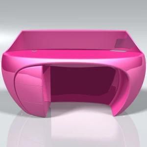 Q003 Fiberglass Modern Pink Reception Front Desks Table Hair / Beauty Salon/ Office Reception Desk