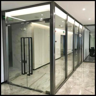 Double Tempered Glass Blinds Full Height Partition with Shutter