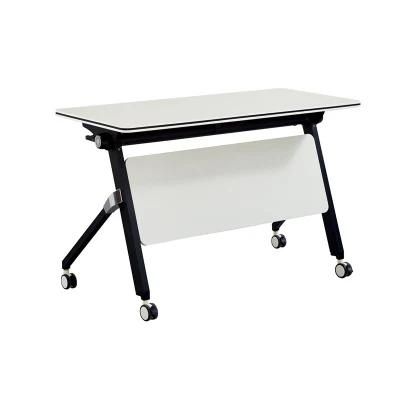 Foldable Stackable Standing Laptop Computer Study Task Office Table Training Desk with Baffle