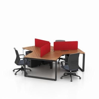 Office Furniture Modular 120 Degree Office Desk 3 Person Workstation