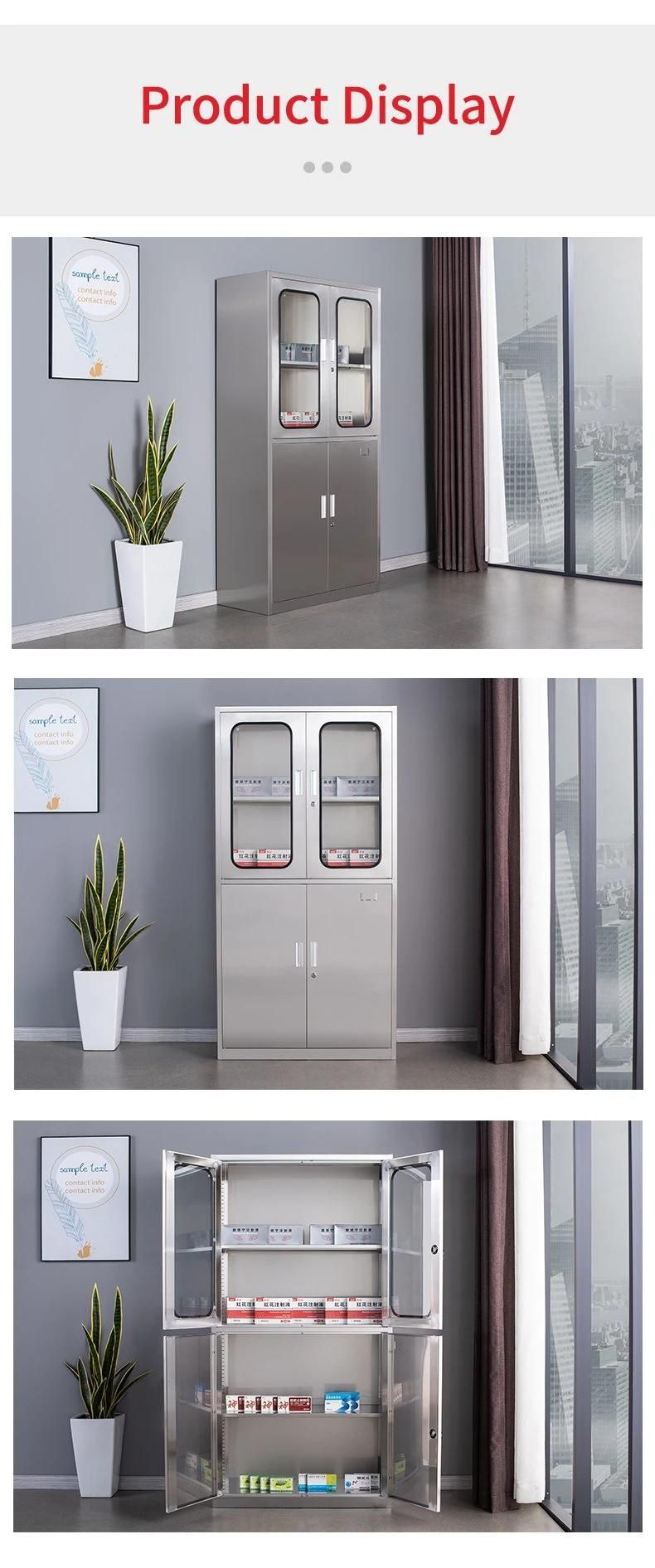 Stainless Steel Cabinet Cupboard with Glass Doors