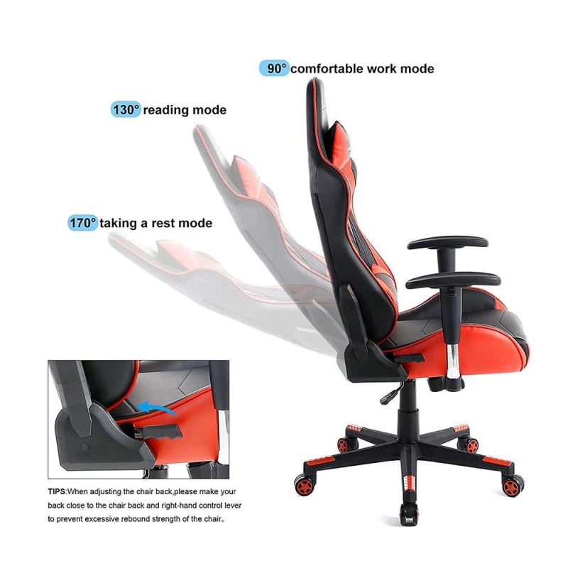 Gaming Chair Red 360 Swivel Racing Chair with 4D Armrest