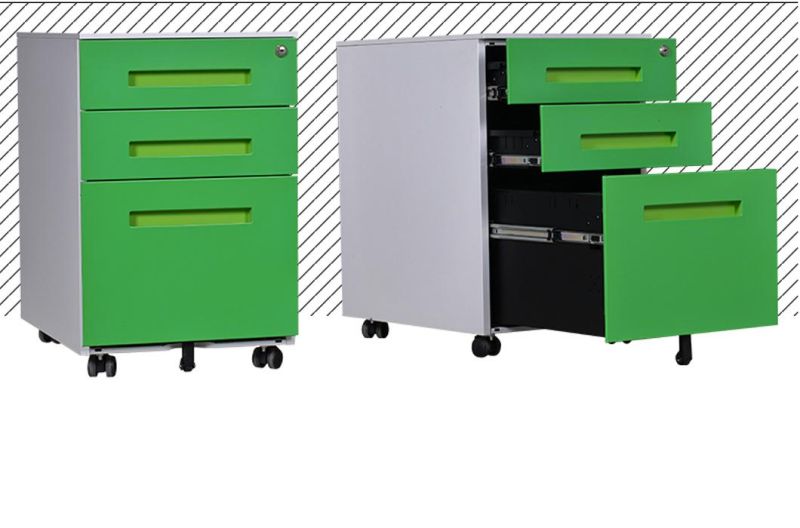 Colorful Moveable 2-Drawer Steel Mobile Pedestal Cabinet