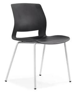 Black 4 Metal Legs Plastic Living Room Dining Chair Without Castors