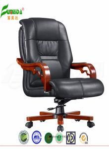 Swivel Leather Executive Office Chair with Solid Wood Foot (FY9021)