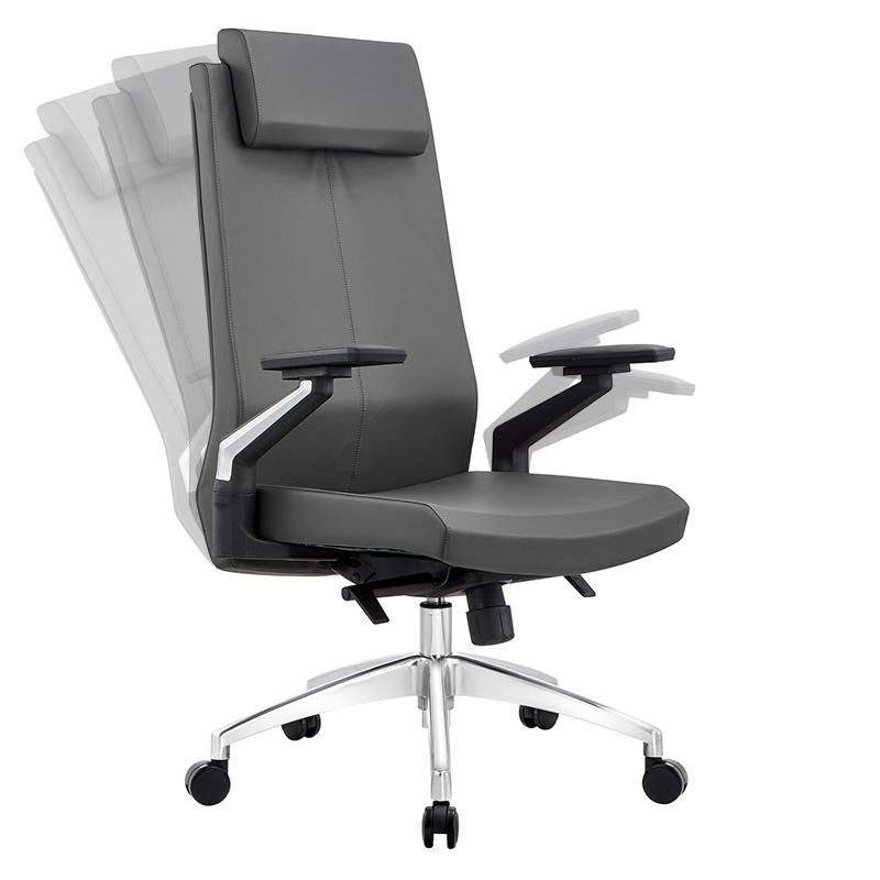 Adjustable Executive Office Chair High Back PU Leather Style Furniture