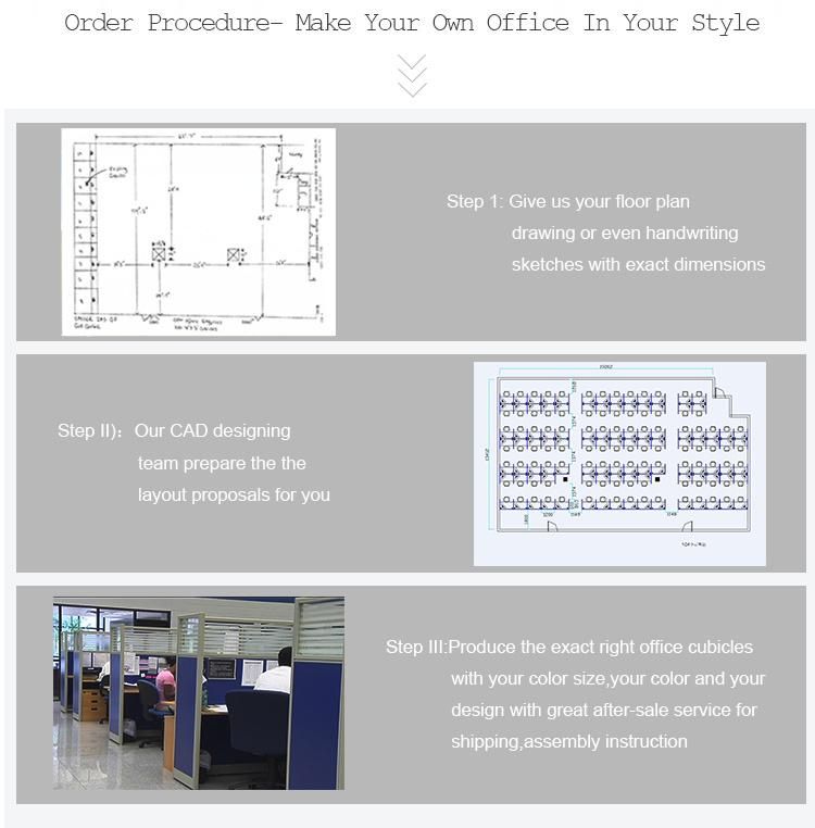 Customzied Seats Shaped Staff Partition Simple Office Cubicles