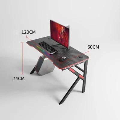 Elites Wholesale Factory Price Stock Carbon Fiber Table RGB Gaming Desk with Water Cup Holder Earphone Holder