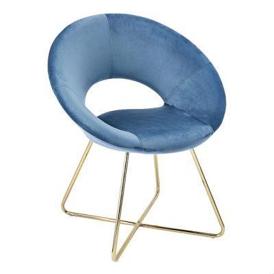 Home Furniture Metal Stainless Steel Gray Velvet Tufted Fabric Restaurant Dining Chair