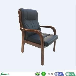 2019 Hot Sale Leather High Quality Solid Wood Armrest Executive Office Meeting Chair