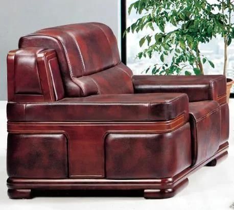 2021 New Designs Classic Style Wooden Sofa with PU Leather for Boss