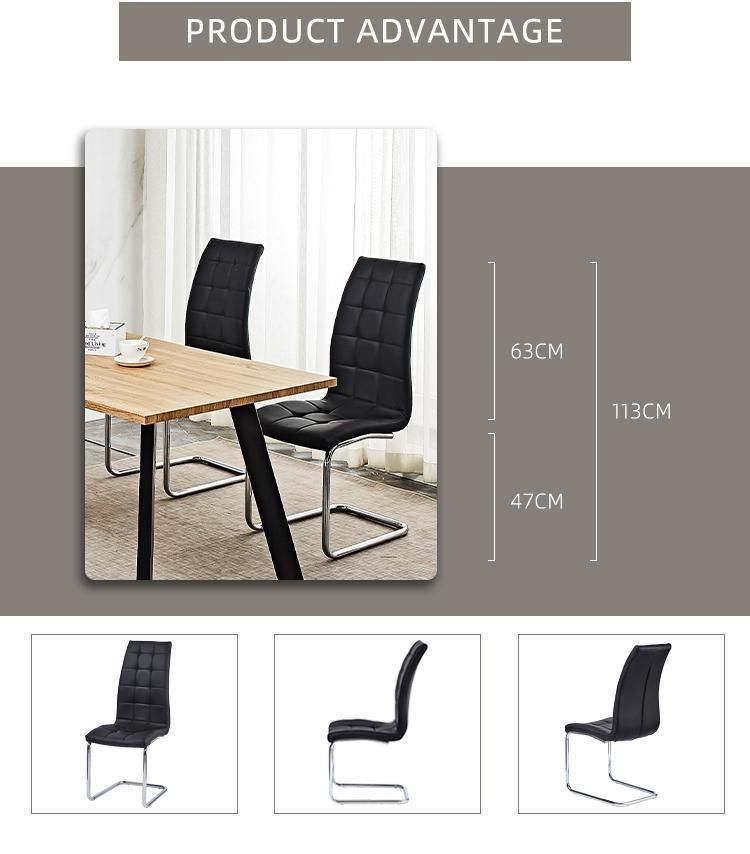 Comfortable High Quality PU Leather Dining Bow Frame Office Chair