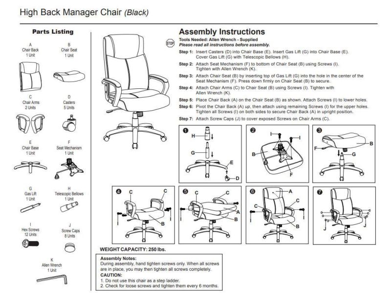 Modern Upholstery Back Leather Adjustable Gaming Task Office Chair