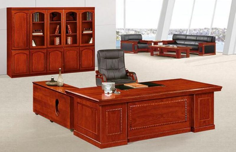 High Quality Wooden Office Desk Modern High Gloss L Shape Bureau Furniture (SZ-OD514)