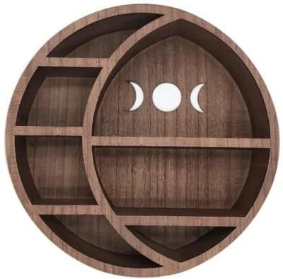 Moon Phase Wall Hanging Decor Wood Moon Shelf