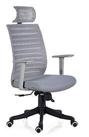 Grey High-Density Foam Black Plastic Base Gaming Staff Manager Chair