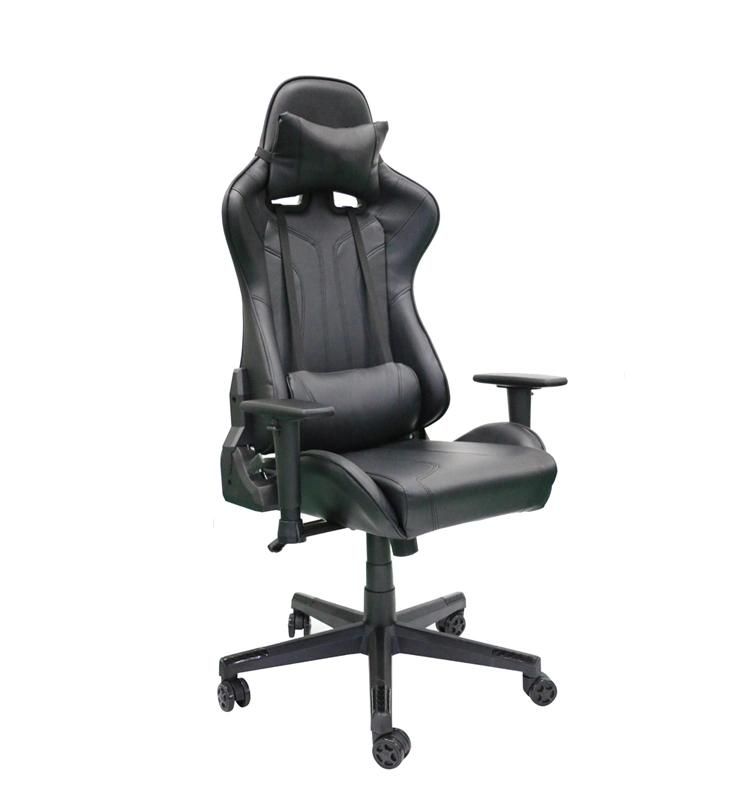 (KNIGHT-BL) Modern High Quality Black Racing Computer Gaming Chair Ergonomic Backrest and Seat Height Adjustment with Headrest
