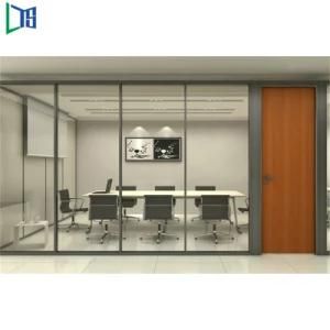 High Wall Office Cubicle Design Folding Operable Aluminium Frame Glass Office Partitions