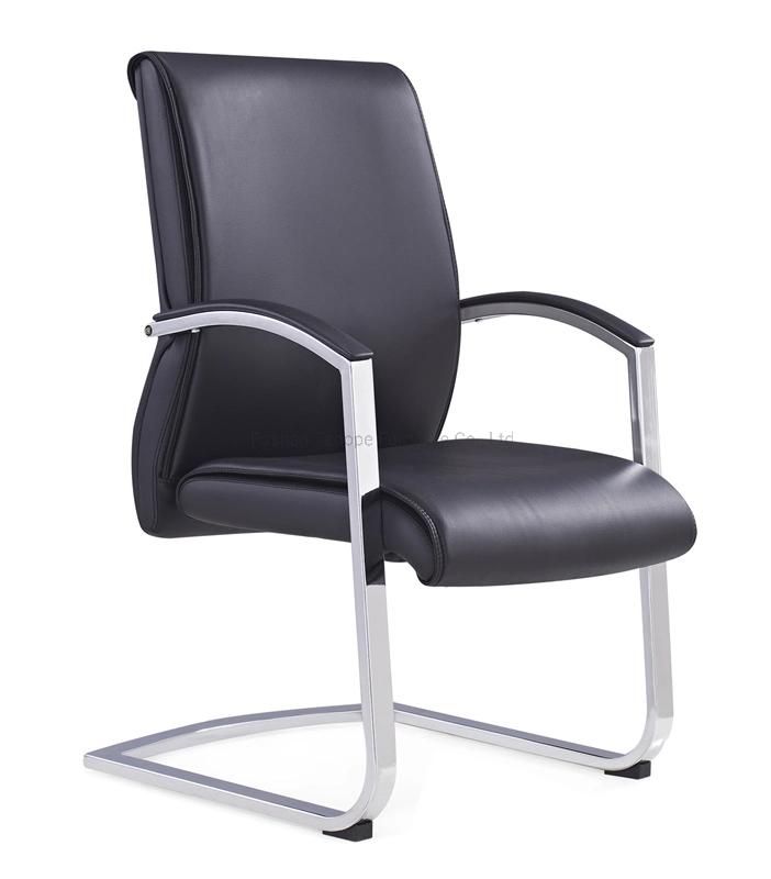 Office Furniture Swivel Ergronomic Executive Meeting Conference Leather Chair with Fixed Armrest