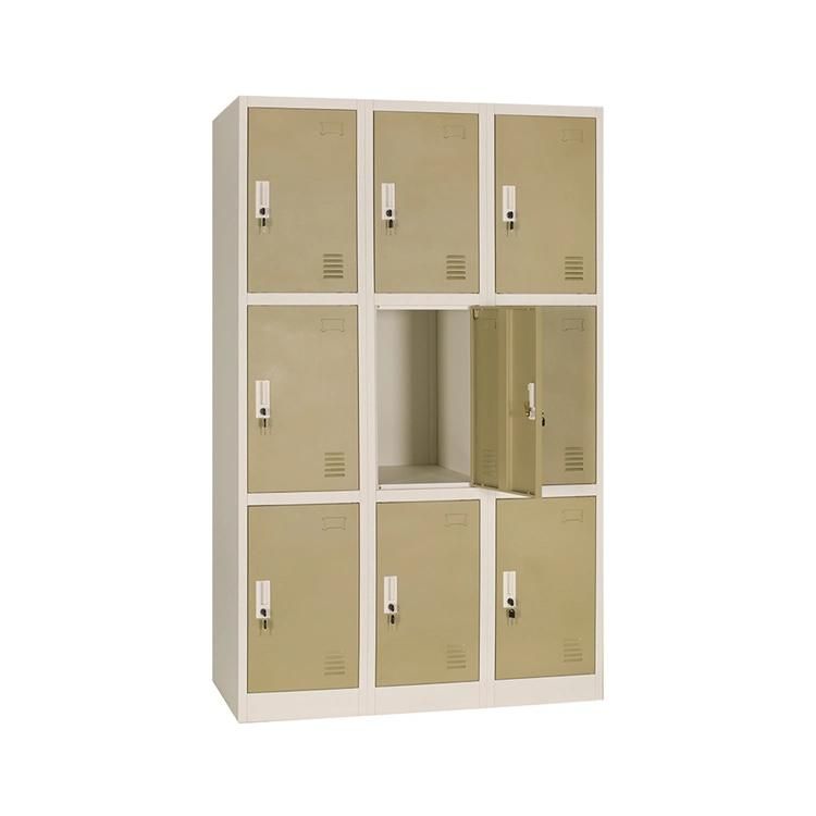 9 Doors Steel Storage Cabinet Wardrobe Work Lockers for Sale