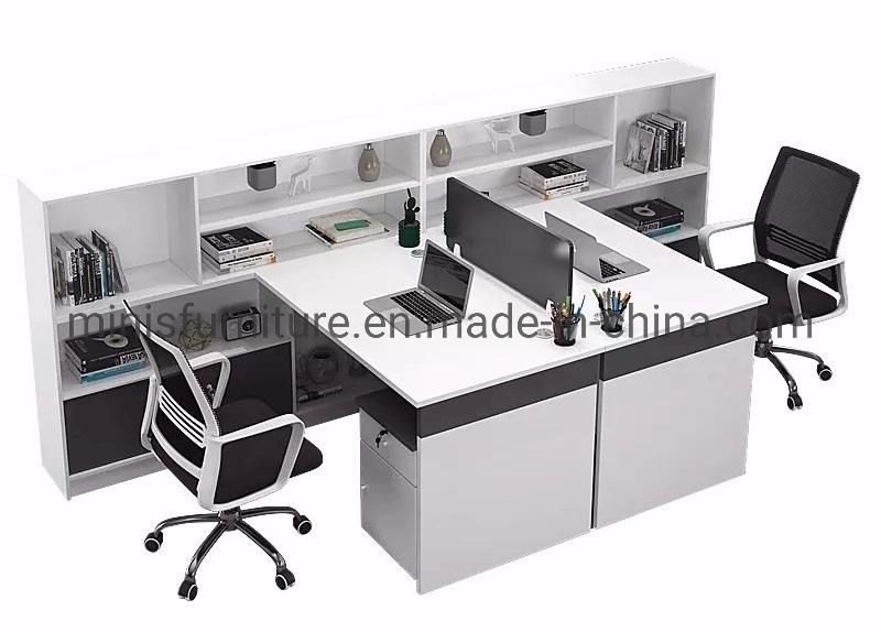 (M-WS218) White Simple Modern Staff Office Computer Table with Workstation Cubicle Partition