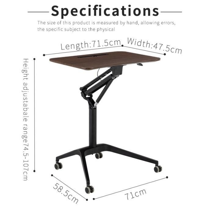 Laptop Computer Gas Lifting Height Adjustable Table