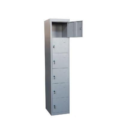 Cheap Vertical Metal 6 Doors Gym Clothes Steel Locker School Wardrobe for Employee