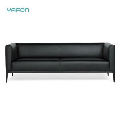 High Quality Commercial Furniture Office Lounge Waiting Area Reception Black Sofa Set