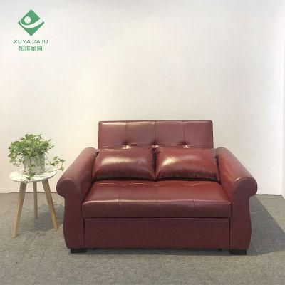 2 Sitting Factory Price Shot Foot Metal Frame Leather Fabric Sofa Bed for Leisure Facilities 7250A