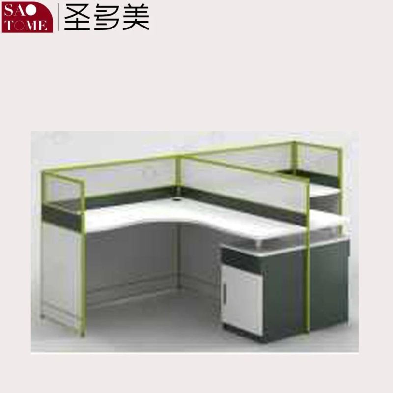 Office Furniture with Two-Person Wood Color Office Desk